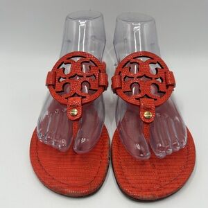 Tory Burch Orange Sandals with Logo Accent Size 6.5